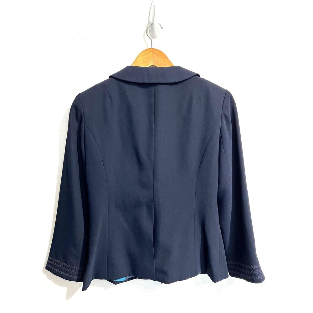 Vtg Nanette Lapore Blazer Sz 4 Jacket Navy Blue Y2k Office Siren 90's Preppy USA - Picture 6 of 6